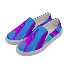 Colorful Abstract Fluid Art Pattern Women s Canvas Slip Ons by GardenOfOphir