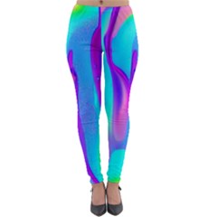 Colorful Abstract Fluid Art Pattern Lightweight Velour Leggings by GardenOfOphir