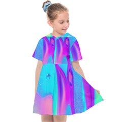 Colorful Abstract Fluid Art Pattern Kids  Sailor Dress by GardenOfOphir