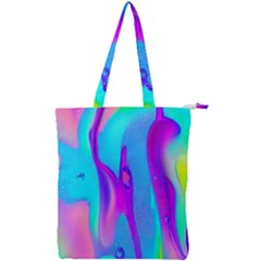 Colorful Abstract Fluid Art Pattern Double Zip Up Tote Bag by GardenOfOphir