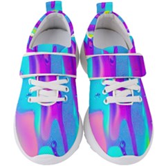 Colorful Abstract Fluid Art Pattern Kids  Velcro Strap Shoes by GardenOfOphir