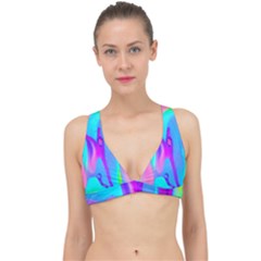 Colorful Abstract Fluid Art Pattern Classic Banded Bikini Top by GardenOfOphir