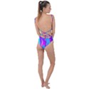 Colorful Abstract Fluid Art Pattern Tie Strap One Piece Swimsuit View2