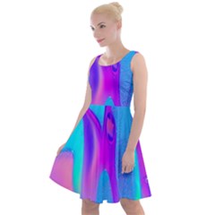 Colorful Abstract Fluid Art Pattern Knee Length Skater Dress by GardenOfOphir