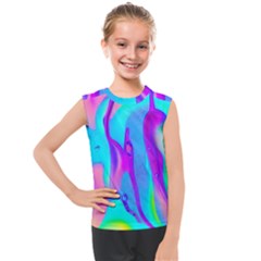 Colorful Abstract Fluid Art Pattern Kids  Mesh Tank Top