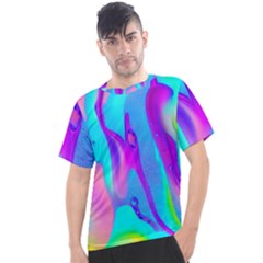 Colorful Abstract Fluid Art Pattern Men s Sport Top by GardenOfOphir