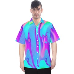 Colorful Abstract Fluid Art Pattern Men s Hawaii Shirt