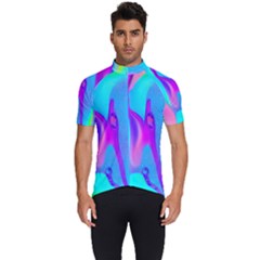 Colorful Abstract Fluid Art Pattern Men s Short Sleeve Cycling Jersey by GardenOfOphir