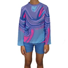 Liquid Art Pattern - Fluid Art Kids  Long Sleeve Swimwear by GardenOfOphir