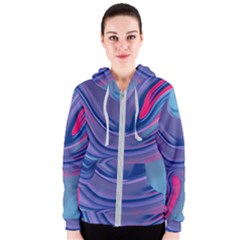 Liquid Art Pattern - Fluid Art Women s Zipper Hoodie by GardenOfOphir