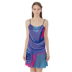 Liquid Art Pattern - Fluid Art Satin Night Slip by GardenOfOphir