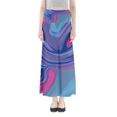 Liquid Art Pattern - Fluid Art Full Length Maxi Skirt by GardenOfOphir