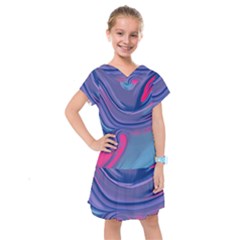 Liquid Art Pattern - Fluid Art Kids  Drop Waist Dress by GardenOfOphir