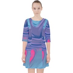 Liquid Art Pattern - Fluid Art Quarter Sleeve Pocket Dress by GardenOfOphir