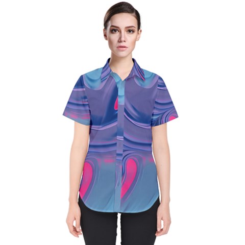 Liquid Art Pattern - Fluid Art Women s Short Sleeve Shirt by GardenOfOphir