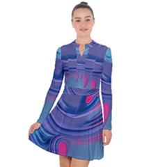 Liquid Art Pattern - Fluid Art Long Sleeve Panel Dress by GardenOfOphir