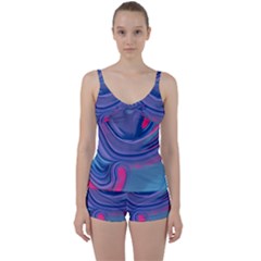 Liquid Art Pattern - Fluid Art Tie Front Two Piece Tankini by GardenOfOphir