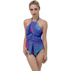 Liquid Art Pattern - Fluid Art Go With The Flow One Piece Swimsuit by GardenOfOphir