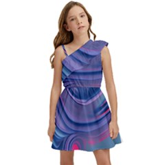 Liquid Art Pattern - Fluid Art Kids  One Shoulder Party Dress by GardenOfOphir