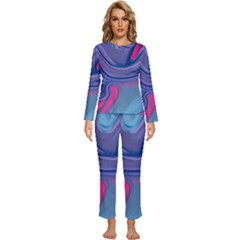 Liquid Art Pattern - Fluid Art Womens  Long Sleeve Lightweight Pajamas Set by GardenOfOphir