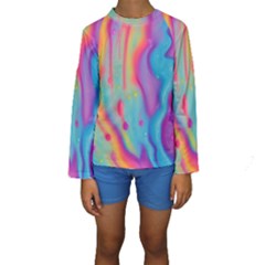 Liquid Art Pattern - Marble Art Kids  Long Sleeve Swimwear by GardenOfOphir