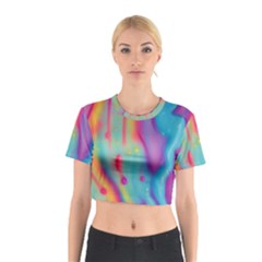 Liquid Art Pattern - Marble Art Cotton Crop Top by GardenOfOphir