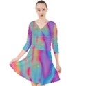 Liquid Art Pattern - Marble Art Quarter Sleeve Front Wrap Dress View1