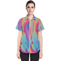 Liquid Art Pattern - Marble Art Women s Short Sleeve Shirt