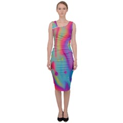 Liquid Art Pattern - Marble Art Sleeveless Pencil Dress by GardenOfOphir