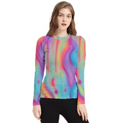 Liquid Art Pattern - Marble Art Women s Long Sleeve Rash Guard by GardenOfOphir