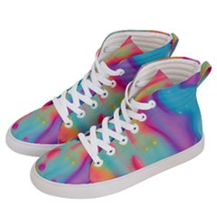 Liquid Art Pattern - Marble Art Men s Hi-top Skate Sneakers by GardenOfOphir