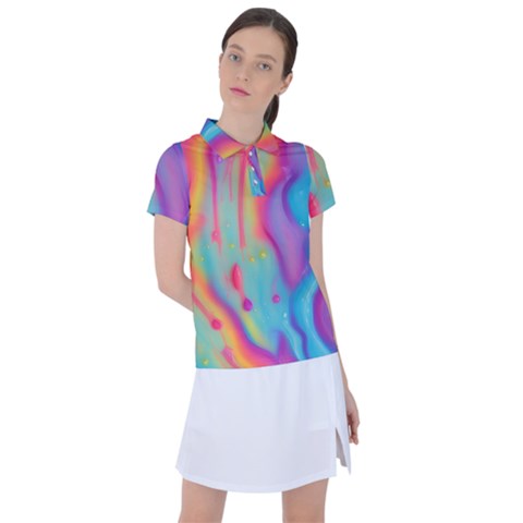 Liquid Art Pattern - Marble Art Women s Polo Tee by GardenOfOphir