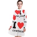 I love cynthia Long Sleeve Chiffon Shirt Dress View1