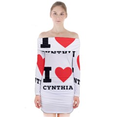 I Love Cynthia Long Sleeve Off Shoulder Dress by ilovewhateva