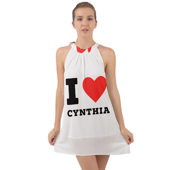 I love cynthia Halter Tie Back Chiffon Dress