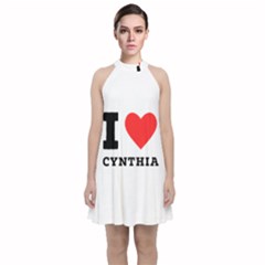 I Love Cynthia Velvet Halter Neckline Dress  by ilovewhateva