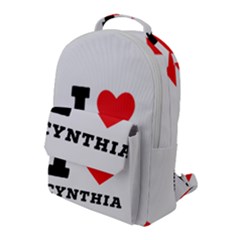 I Love Cynthia Flap Pocket Backpack (large) by ilovewhateva