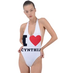 I Love Cynthia Backless Halter One Piece Swimsuit by ilovewhateva