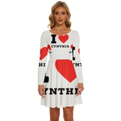 I Love Cynthia Long Sleeve Wide Neck Velvet Dress by ilovewhateva