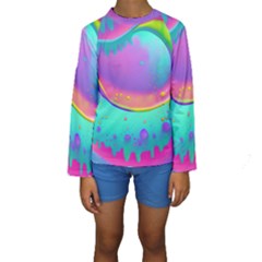 Liquid Art Pattern - Fluid Background Kids  Long Sleeve Swimwear by GardenOfOphir