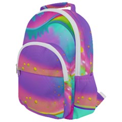 Liquid Art Pattern - Fluid Background Rounded Multi Pocket Backpack by GardenOfOphir