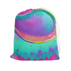 Liquid Art Pattern - Fluid Background Drawstring Pouch (2xl) by GardenOfOphir