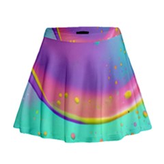 Liquid Art Pattern - Fluid Background Mini Flare Skirt by GardenOfOphir