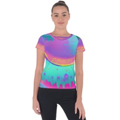 Liquid Art Pattern - Fluid Background Short Sleeve Sports Top  by GardenOfOphir