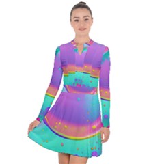 Liquid Art Pattern - Fluid Background Long Sleeve Panel Dress by GardenOfOphir