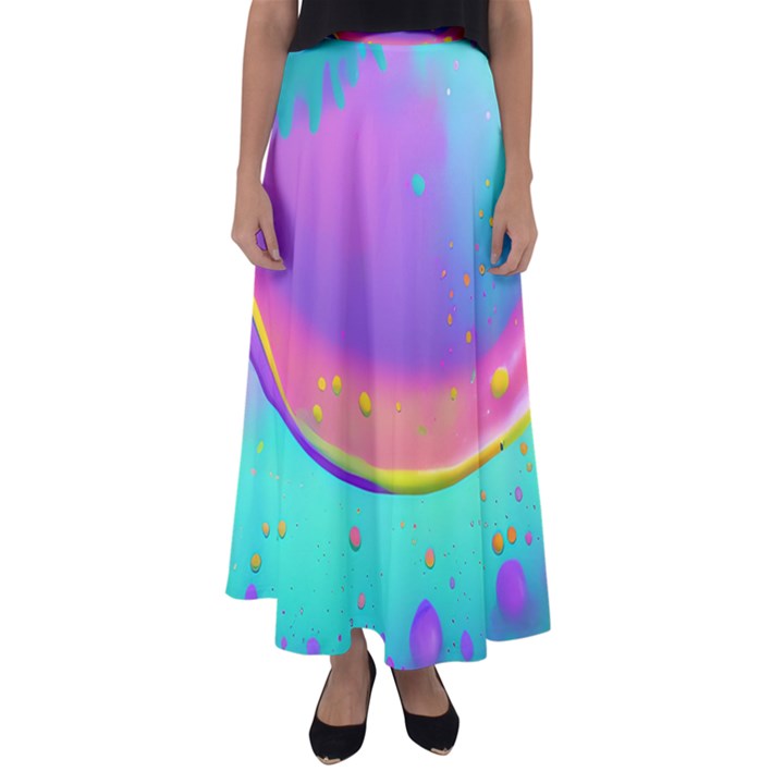 Liquid Art Pattern - Fluid Background Flared Maxi Skirt