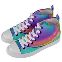 Liquid Art Pattern - Fluid Background Women s Mid-top Canvas Sneakers by GardenOfOphir