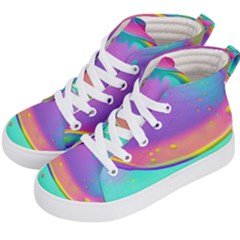 Liquid Art Pattern - Fluid Background Kids  Hi-top Skate Sneakers by GardenOfOphir