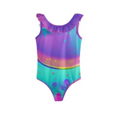 Liquid Art Pattern - Fluid Background Kids  Frill Swimsuit by GardenOfOphir