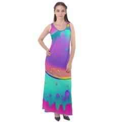 Liquid Art Pattern - Fluid Background Sleeveless Velour Maxi Dress by GardenOfOphir